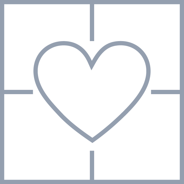 正方形心形拼接五格拼图