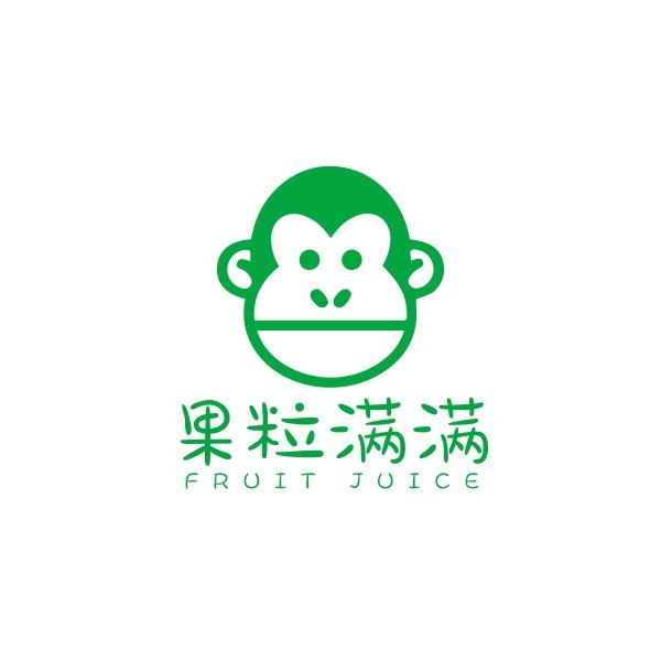果汁饮料饮品绿色矢量插画Logo