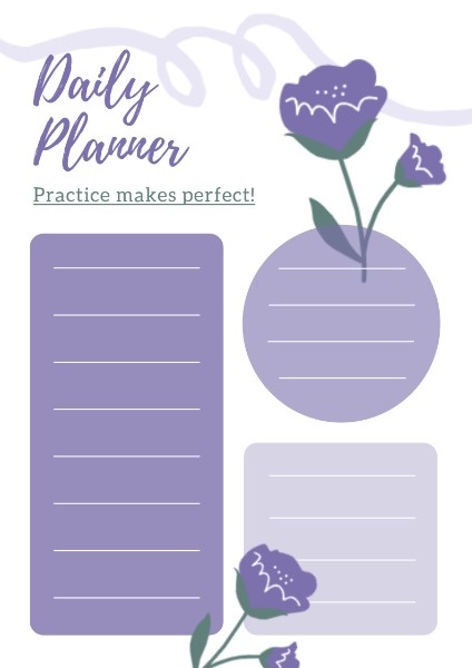 Artistic Flower Daily Planner計劃表模板