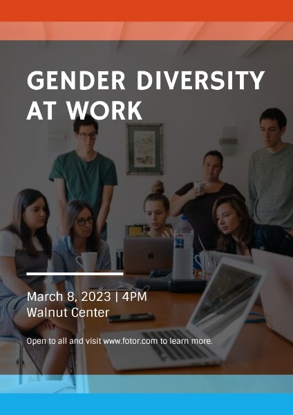 Grey Gender Diversity At Work Poster