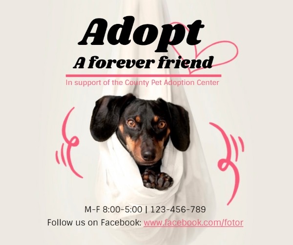 White Animal Adoption Center Poster
