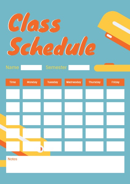 Class Schedule計劃表模板