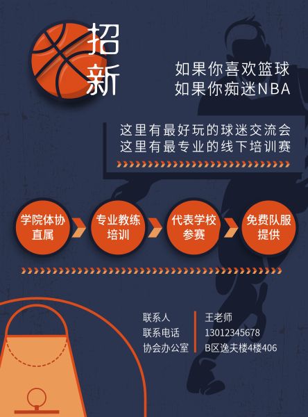 创意矢量篮球协会比赛竞赛体育运动DM宣传单(A4)