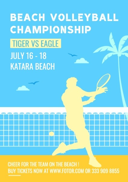 沙滩网球比赛英文海报