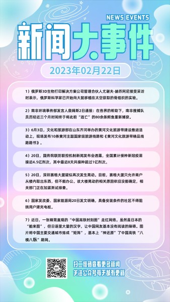 新闻热点报告小清新渐变气泡简约