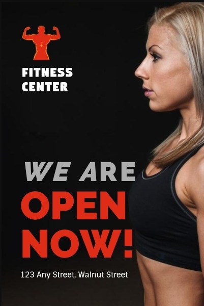 Black Background Of Fitness Center Grand Opening