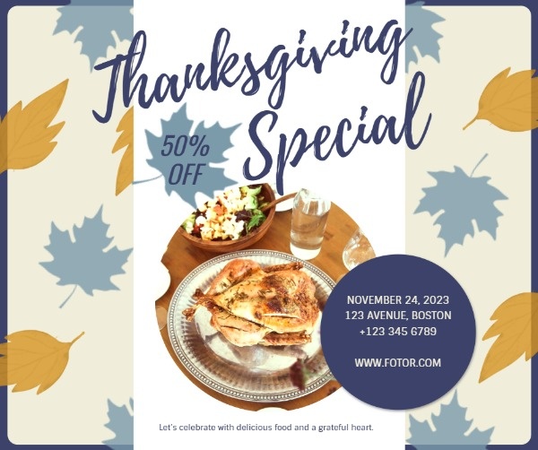 Thanksgiving Restaurant Special Sale