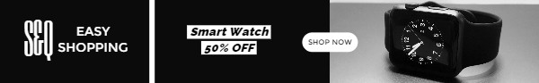 Online Sale Black Smart Watch Banner Ads