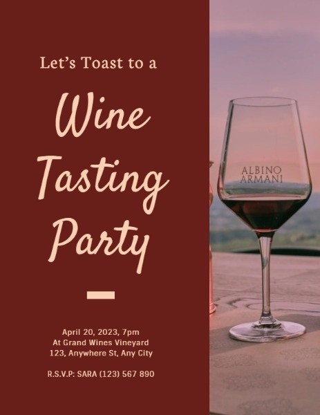 Red Glass Wine Tasting Party