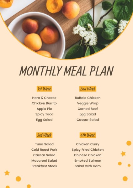 米色月度膳食计划日常计划