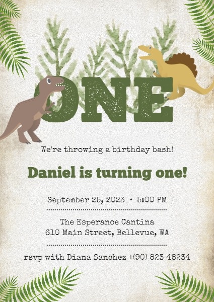 Green Dinosaur Birthday Party