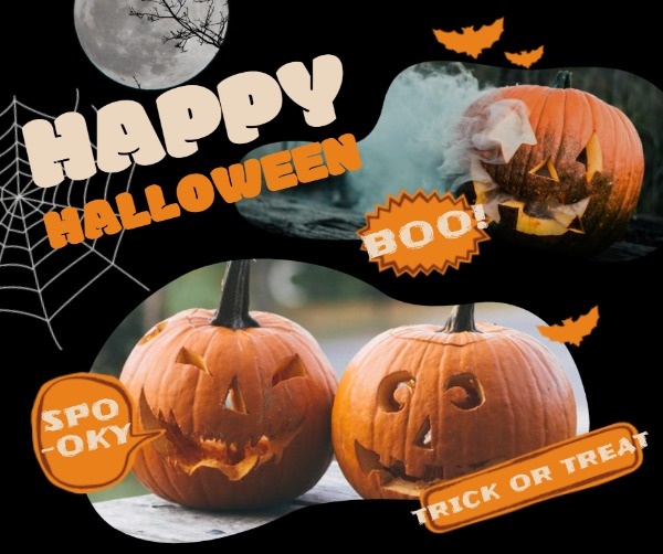 Black Halloween Pumpkin Collage