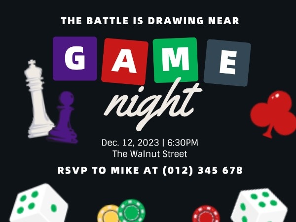 Dice Game Night Invitation
