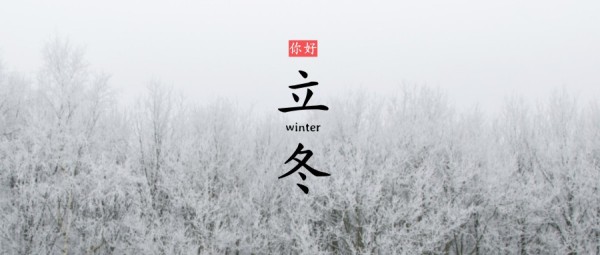 中国传统二十四节气立冬雪林