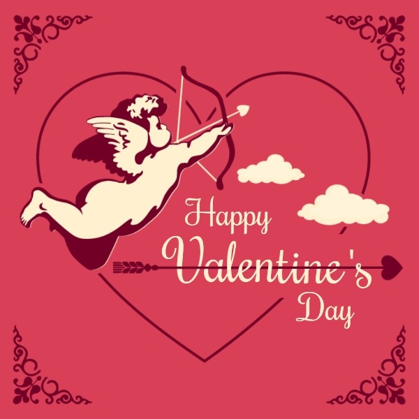 Red Valentine's Day Cupid Love
