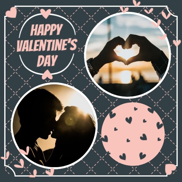 Dark Blue Valentine's Day Love Collage