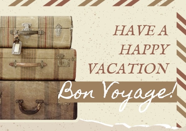 Vintage Vacation Travel Bon Voyage Card
