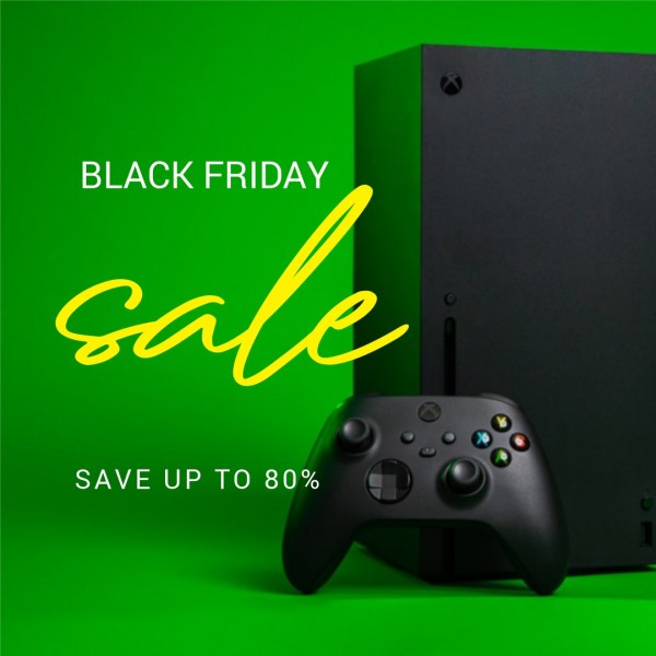 黑色星期五促销卖货绿色时尚风社交配图