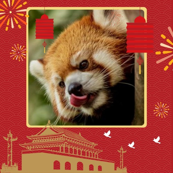 国庆节金色天门喜庆红色