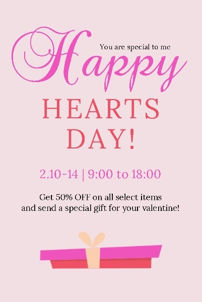 Pink Background Of Happy Heart Day Sale
