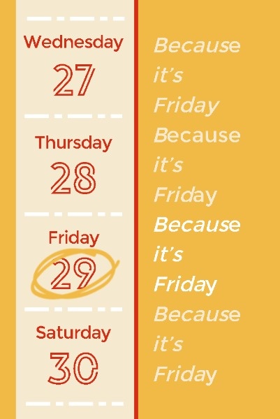 Yellow Black Friday Calendar