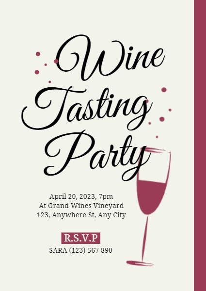 Red Glass Wine Tasting Party