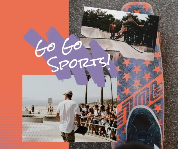 Orange Skateboard Sports Collage