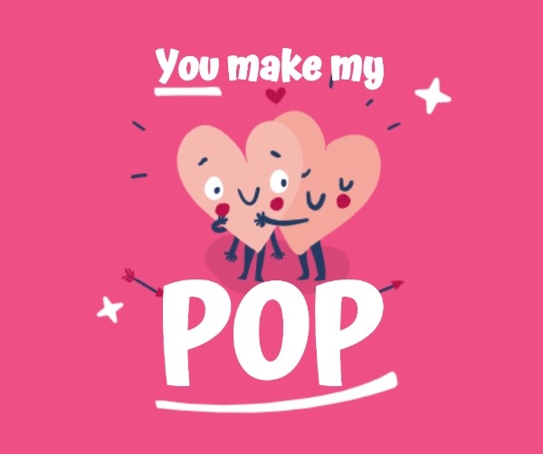 Pink Heart Pop Valentine's Day 
