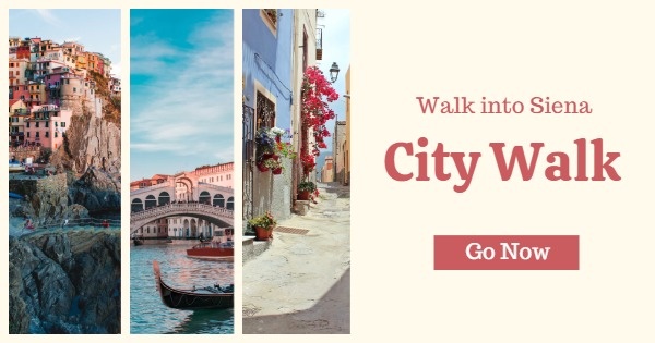 Yellow City Walk Activity Facebook Ad Medium