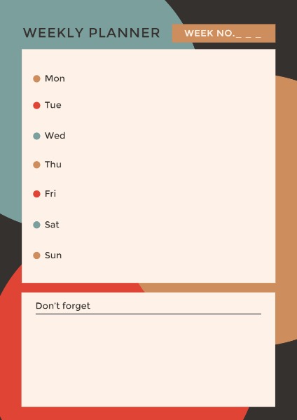 每周规划师日常计划
