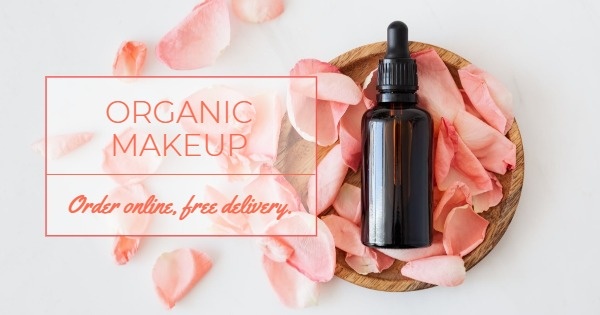 White And Pink Organic Makeup Facebook Ad Medium