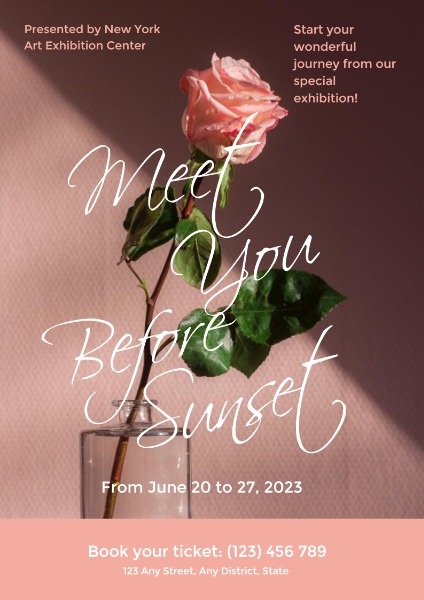 Pink Rose Background Journey Poster