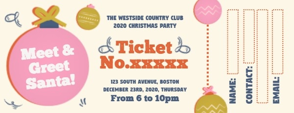 Cute Christmas Party Ticket