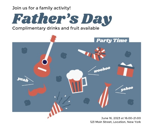 Dark Blue Father's Day Family Activity