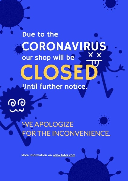 Blue Coronavirus Disease Announcement