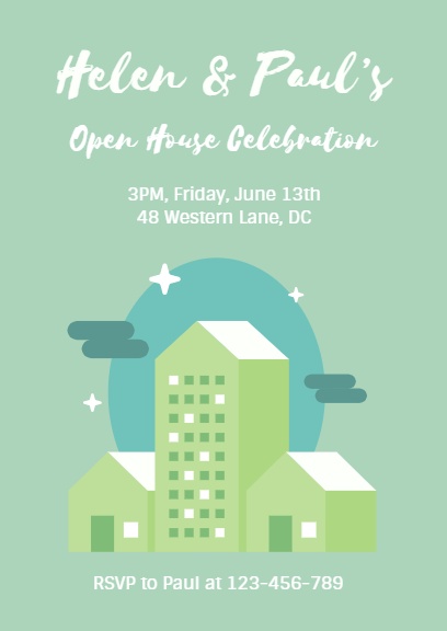 Light Green Open House Celebration