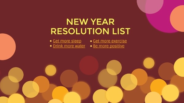 New Year Resolution List