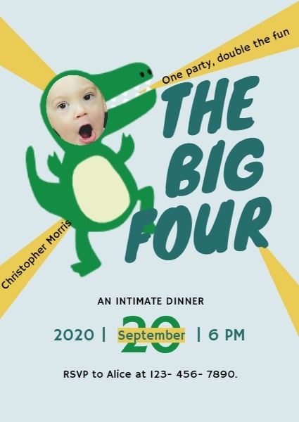 The Big Four Boy Dinosaur Birthday
