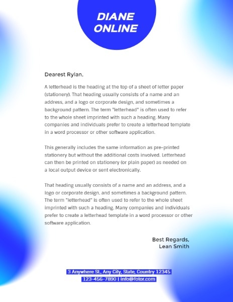 Online Business Letterhead