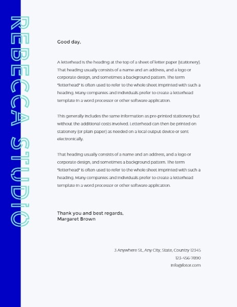 White And Blue Fashion Studio Letter