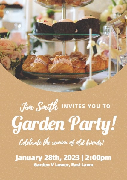 Brown Garden Party Invite