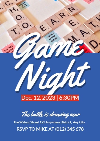 Blue Game Night Party