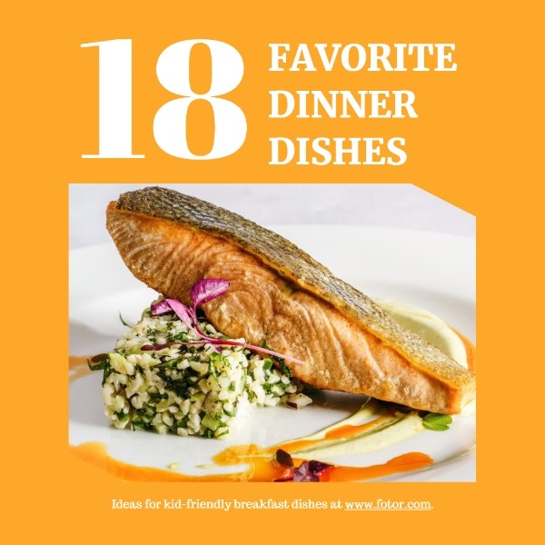 Orange Background Dinner Dishes 