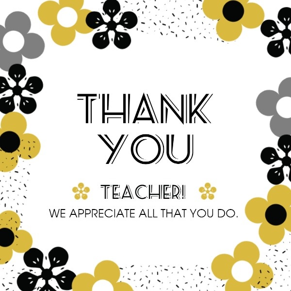 Floral World Teacher's Day Thank You