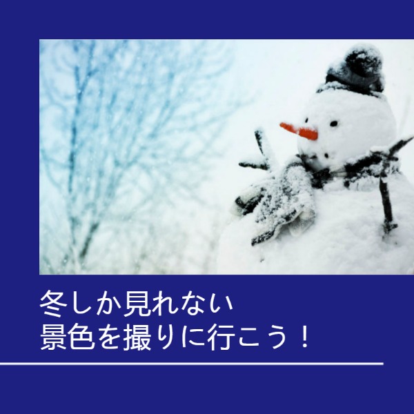 蓝色冬季雪人景色海报