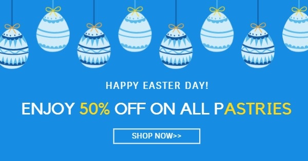 Blue Happy Easter Discount