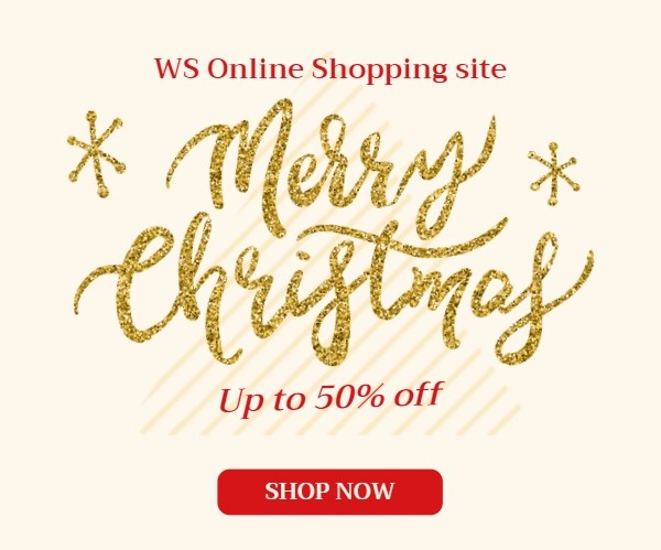 Golden Merry Christmas Super Sale Banner Ads