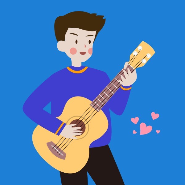 浪漫情侣恋人告白蓝色男生