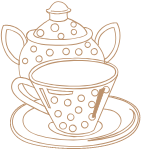 线条茶壶茶具手绘茶