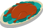 烤鸭装饰元素食品棕色烤鸡